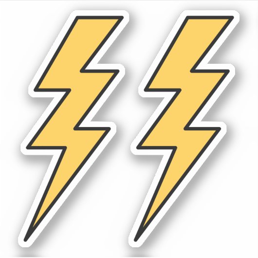Gele bliksemschichten sticker (Voorkant)