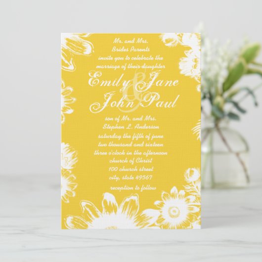 Gele  Bloedweddenschappen Kaart (Staand voorkant)