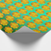 Gele bloeiende bloem cadeaupapier (Hoek)