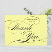 Gele bloeiende bruiloft dank u kaart (Staand voorkant)