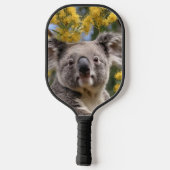 Gele bloeiende waterkokerboom met een koala, pickleball paddle (Achterkant)