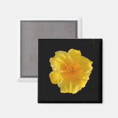 Gele bloem 2 inch vierkante magneet (Voorkant / Achterkant)