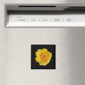 Gele bloem 2 inch vierkante magneet (Insitu (Vaatwasser))