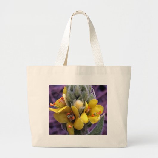 Gele Bloem 4 Grote Tote Bag (Voorkant)