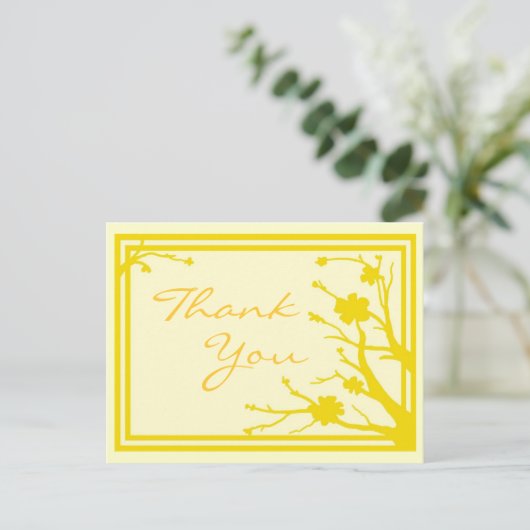 Gele bloem aanpasbaar dank u briefkaart (Staand voorkant)