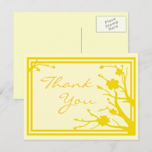 Gele bloem aanpasbaar dank u briefkaart (Voorkant / Achterkant)
