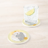 Gele Bloem Achtervolger Zandsteen Onderzetter (Zijkant)