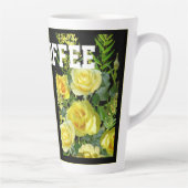Gele bloem afbeelding Mijn koffie tekst Latte mok (Rechts)
