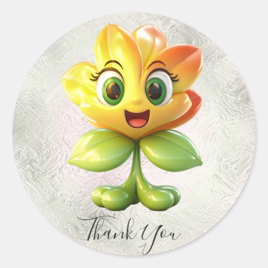 Gele Bloem Bedankt Sticker (Voorkant)