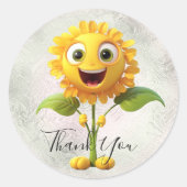 Gele Bloem Bedankt Sticker (Voorkant)