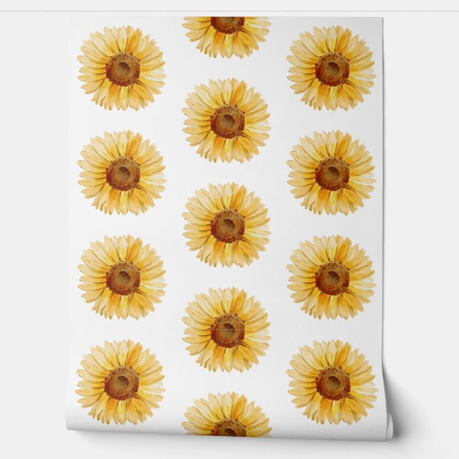 Gele Bloem Behang (Afrollen)