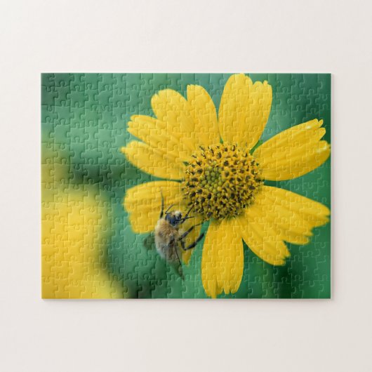 Gele bloem/bijenpuzzel legpuzzel (Horizontaal)
