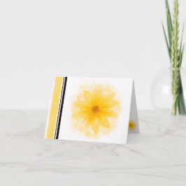 Gele bloem blanco notitiekaart