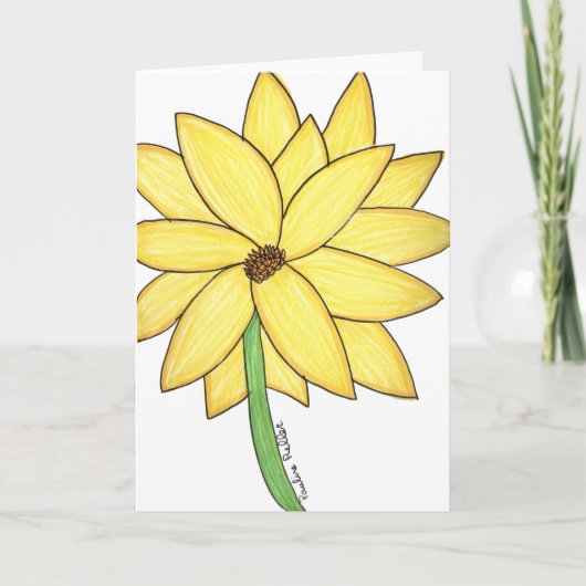 Gele Bloem Blank Kaart (Voorkant)