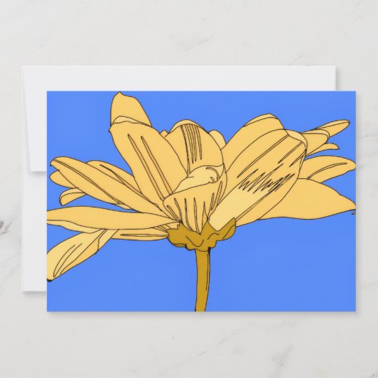 Gele bloem, blauw en geel kaart (Voorkant)