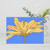 Gele bloem, blauw en geel kaart (Staand voorkant)