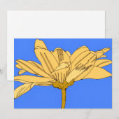 Gele bloem, blauw en geel kaart (Voorkant / Achterkant)