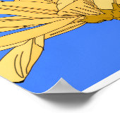 Gele bloem, blauw en geel poster (Hoek)