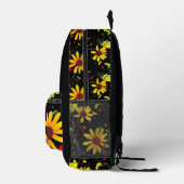 Gele Bloem Bloemige Monogram  Bedrukte Rugzak (Rechts)