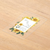 Gele Bloem Bruiloftsinvitation Acryl Uitnodigingen (Laagn)