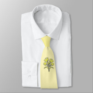Gele bloem Daffodil Stropdas