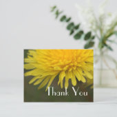  gele bloem dandelion bedankt briefkaart (Staand voorkant)