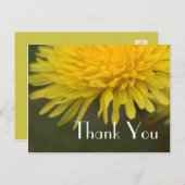  gele bloem dandelion bedankt briefkaart (Voorkant / Achterkant)