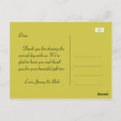  gele bloem dandelion bedankt briefkaart (Achterkant)