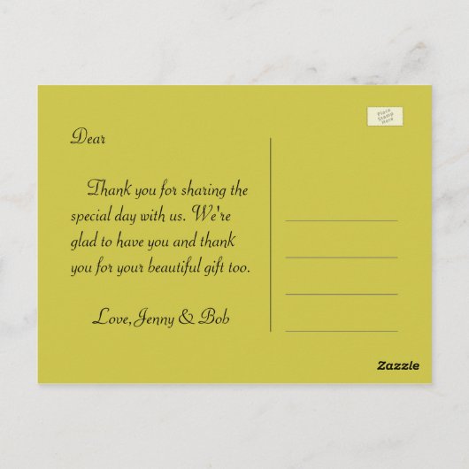 gele bloem dandelion bedankt briefkaart (Achterkant)