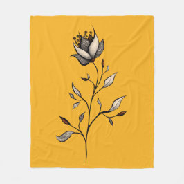 Gele bloem Elegant Stijlvol Abstract Fleece Deken