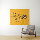 Gele bloem Elegant Stijlvol Abstract Wandkleed (In Situ (horizontaal))