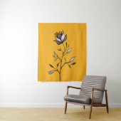 Gele bloem Elegant Stijlvol Abstract Wandkleed (In situ)