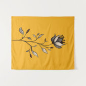 Gele bloem Elegant Stijlvol Abstract Wandkleed (Voorkant (horizontaal))