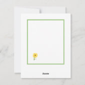 Gele bloem feestdagenkaart (Achterkant)