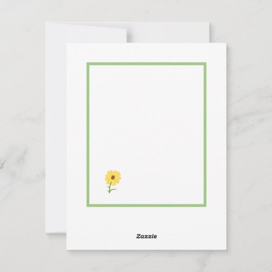 Gele bloem feestdagenkaart (Achterkant)