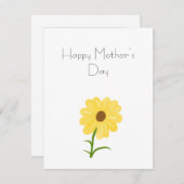 Gele bloem feestdagenkaart (Voorkant / Achterkant)