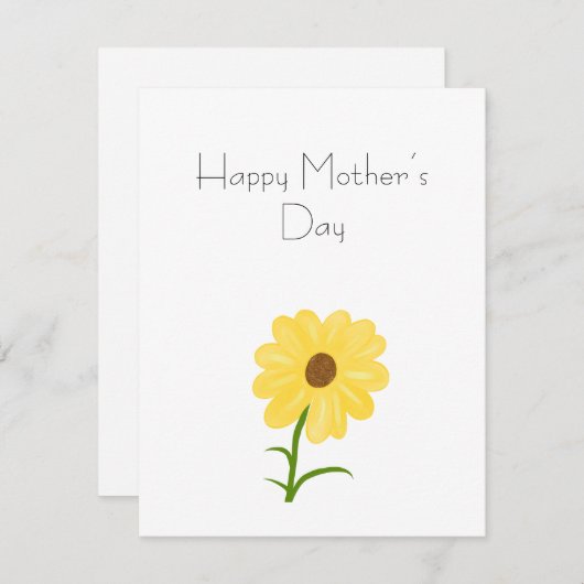 Gele bloem feestdagenkaart (Voorkant / Achterkant)