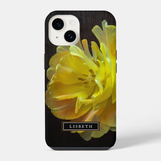 Gele bloem Floral iPhone Case Hoesje (Achterkant)