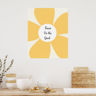 Gele bloem Focus Citaat Muurkunst Poster