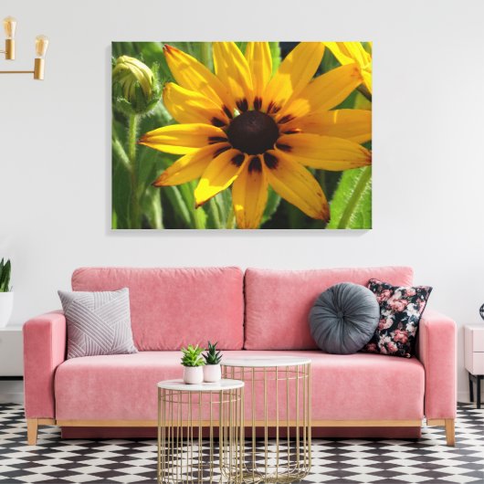 Gele Bloem Foto Acryl Wandkunst Canvas Afdruk (Insitu (Woonkamer))