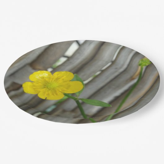 Gele bloem foto Custom Paper Borden 9 in Papieren Bordje (Gekanteld)