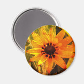 Gele Bloem Foto Ronde Magneet (Voorkant / Achterkant)