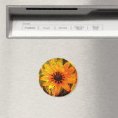 Gele Bloem Foto Ronde Magneet (Insitu (Vaatwasser))
