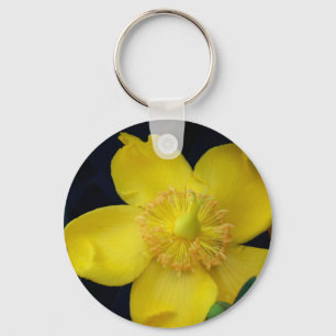 Gele Bloem Foto Sleutel Ring Sleutelhanger