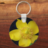 Gele Bloem Foto Sleutel Ring Sleutelhanger (Voorkant)