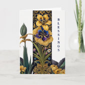 gele bloem gefeliciteerd kaart (Voorkant)