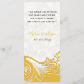 gele bloem Gepersonaliseerde Menu kaarten (Achterkant)