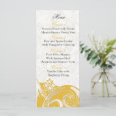 gele bloem Gepersonaliseerde Menu kaarten (Staand voorkant)