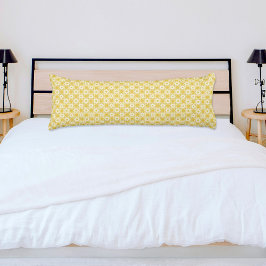 Gele bloem geruite patroon body pillow lichaamskussen