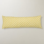 Gele bloem geruite patroon body pillow lichaamskussen (Achterkant)